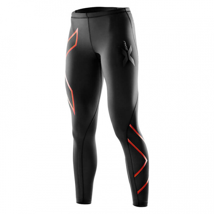 Kolla in Compression Tights, black/scarlet, 2XU hos SportGymButiken.se