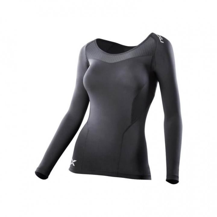 Kolla in Compression Long Sleeve Top, black/black, 2XU hos SportGymButiken.se