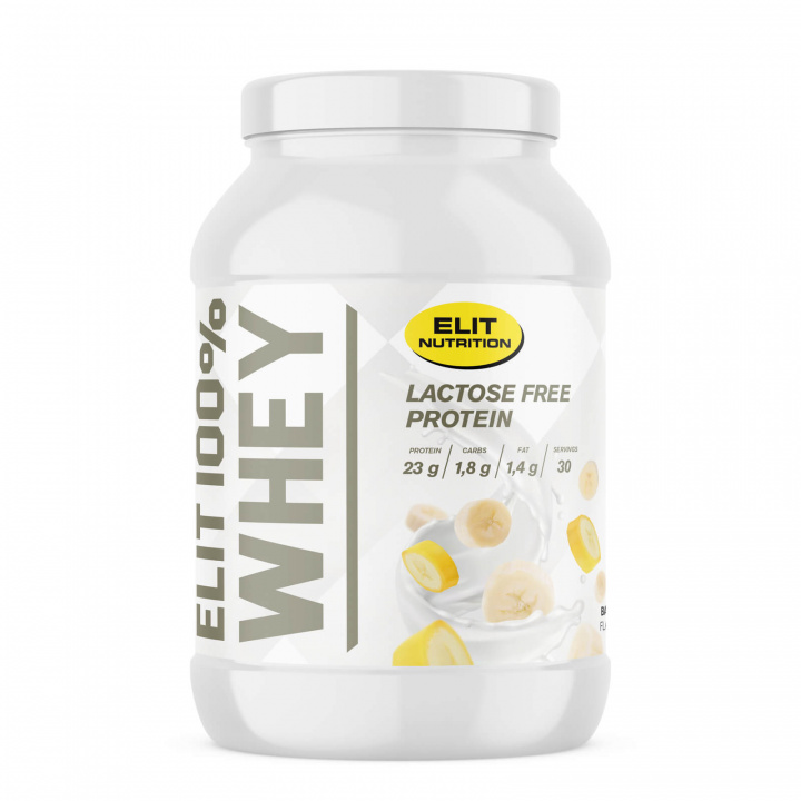 Kolla in Elit 100% Whey, Lactose Free, 900 g, Banana hos SportGymButiken.se