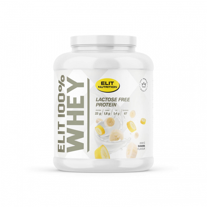 Kolla in Elit 100% Whey, Lactose Free, 2000 g, Banana hos SportGymButiken.se