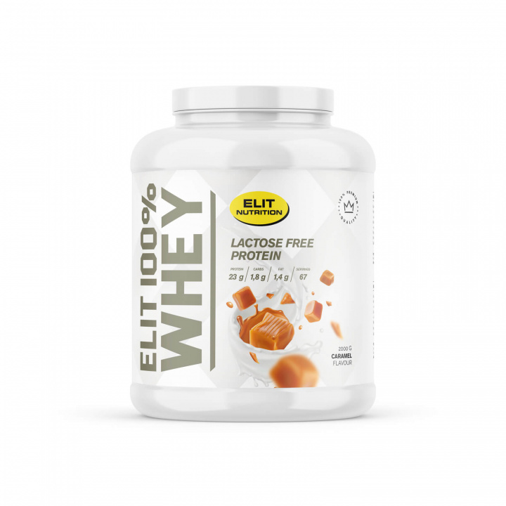 Kolla in Elit 100% Whey, Lactose Free, 2000 g, Caramel hos SportGymButiken.se