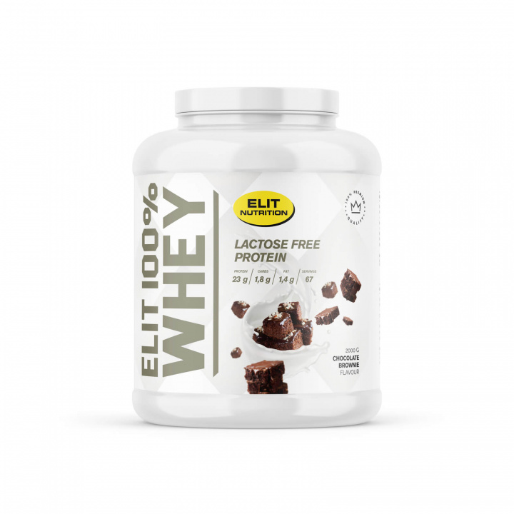 Kolla in Elit 100% Whey, Lactose Free, 2000 g, Chocolate Brownie hos SportGymButiken.se