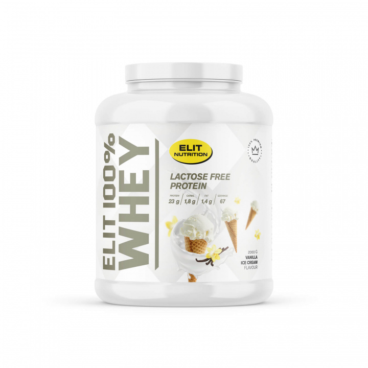 Kolla in Elit 100% Whey, Lactose Free, 2000 g, Vanilla Ice Cream hos SportGymButiken.se