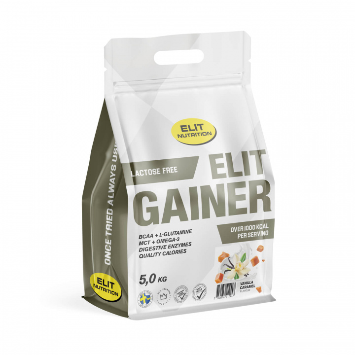 Kolla in Elit Gainer, Lactose free, 5000 g, Vanilla Caramel hos SportGymButiken.se