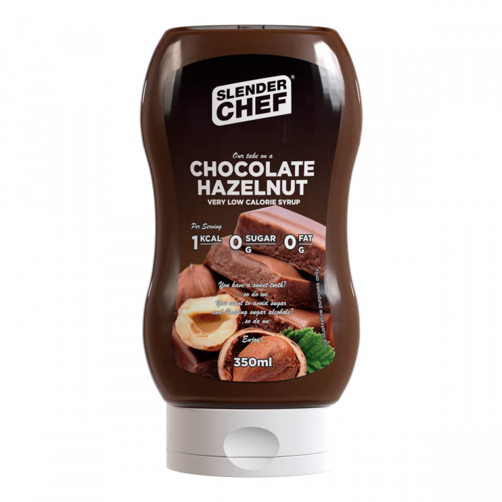 Kolla in Chocolate Hazelnut Syrup, 350 ml, Slender Chef hos SportGymButiken.se