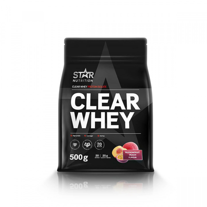 Clear Whey, 500 g, Passionfruit Peach i gruppen Kosttillskott / Proteinpulver / Vassle hos Sportgymbutiken.se (FM-SN57100-PP)