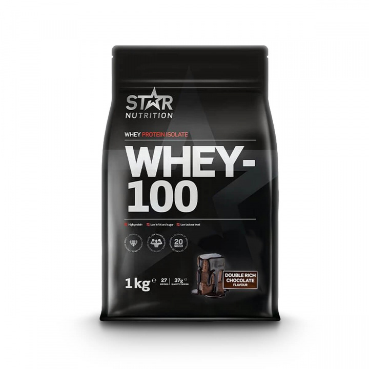 Kolla in Whey-100, 1 kg, Double Rich Chocolate hos SportGymButiken.se