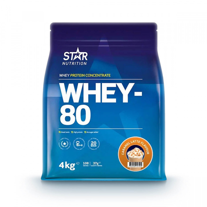 Kolla in Whey-80, 4 kg, Caramel Latte hos SportGymButiken.se