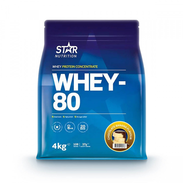 Kolla in Whey-80, 4 kg, Chocolate Banana hos SportGymButiken.se