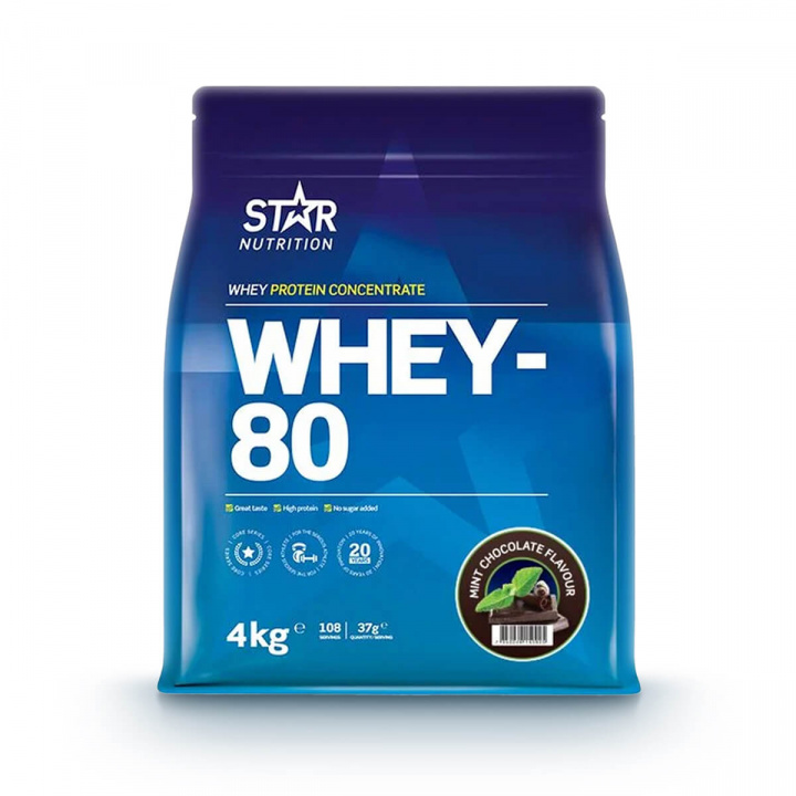 Whey-80, 4 kg, Star Nutrition i gruppen Kosttillskott / Proteinpulver / Vassle hos Sportgymbutiken.se (FM-SN5854r)