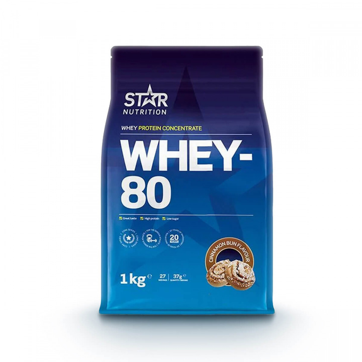 Kolla in Whey-80, 1 kg, Cinnamon bun hos SportGymButiken.se