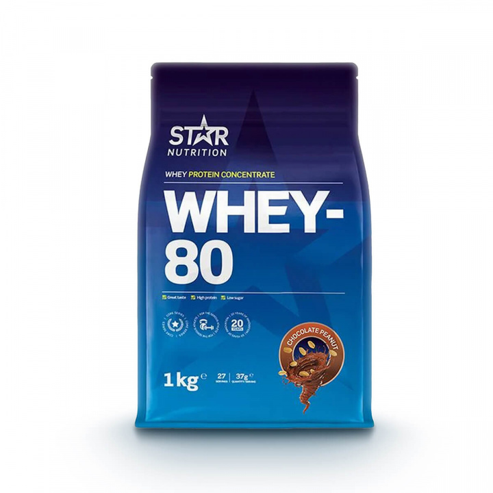 Kolla in Whey-80, 1 kg, Chocolate Peanut hos SportGymButiken.se
