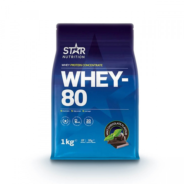 Kolla in Whey-80, 1 kg, Mint Chocolate hos SportGymButiken.se