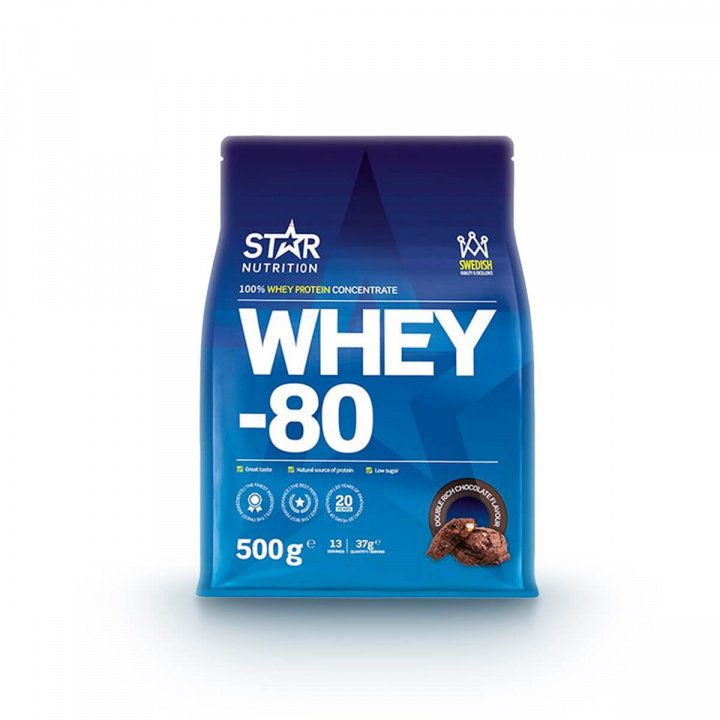 Whey-80, 500 g, Star Nutrition i gruppen Kosttillskott / Proteinpulver / Vassle hos Sportgymbutiken.se (FM-SN595r)