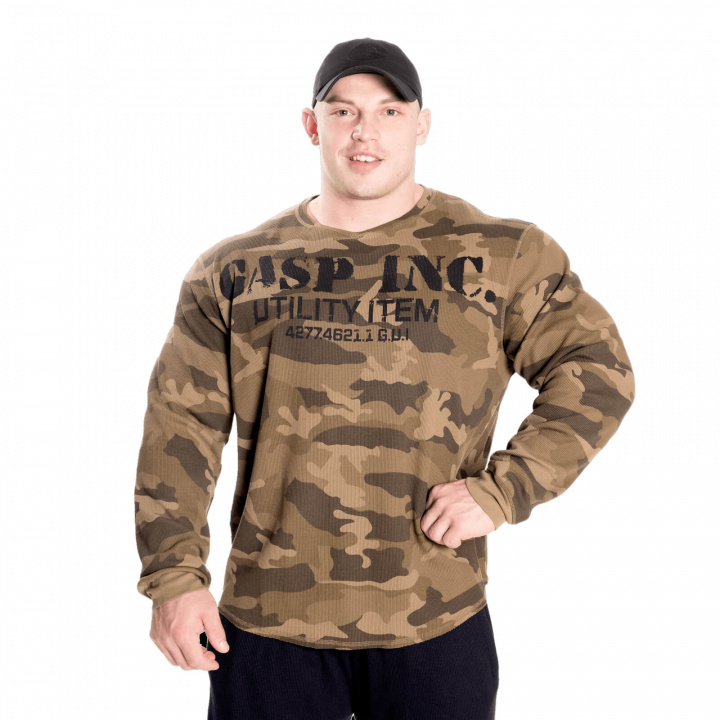 Kolla in Thermal Gym Sweater, green camo, GASP hos SportGymButiken.se