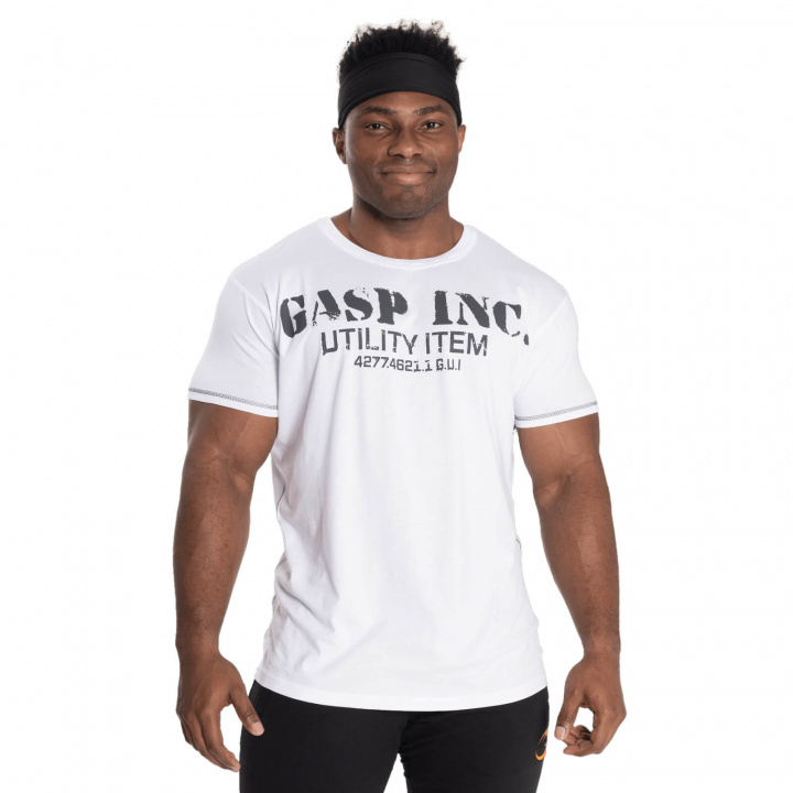 Kolla in Basic Utility Tee, white, GASP hos SportGymButiken.se