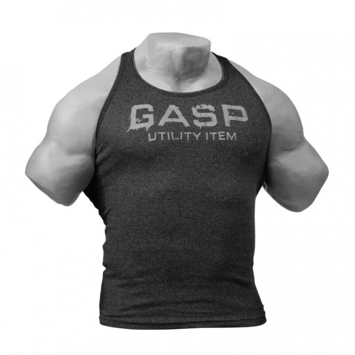 Kolla in Ribbed T-back, antracite melange, GASP hos SportGymButiken.se