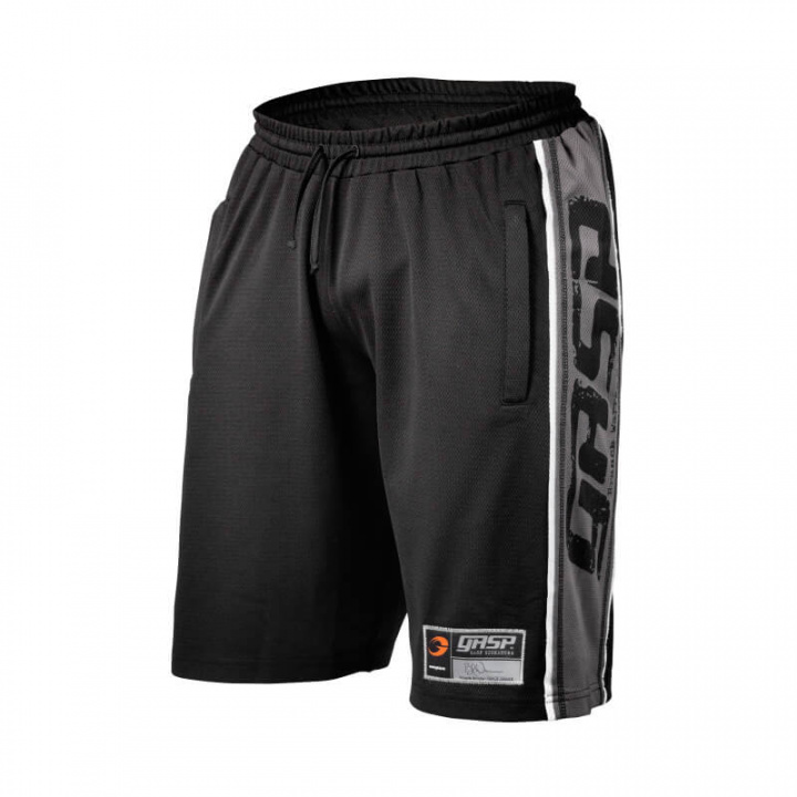 Kolla in Raw Mesh Shorts, black/grey, GASP hos SportGymButiken.se