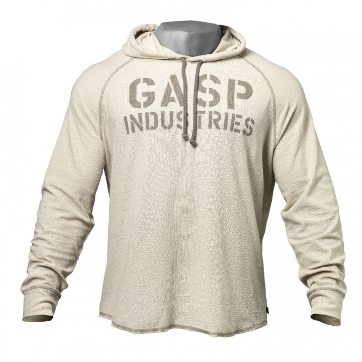 Kolla in Long Sleeve Thermal Hoodie, cement, GASP hos SportGymButiken.se