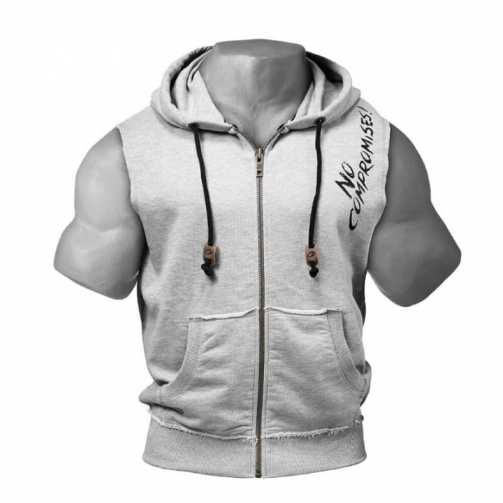 Kolla in No Compromise S/L Hood, grey melange, GASP hos SportGymButiken.se