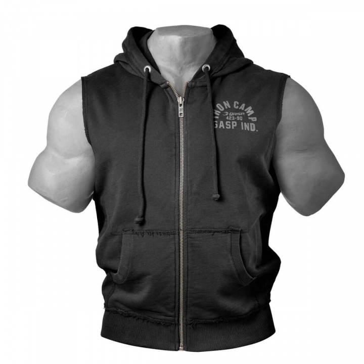 Kolla in Throwback Zip Hood, wash black, GASP hos SportGymButiken.se