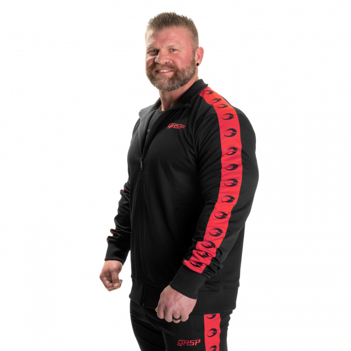 Track Suit Jacket, black/red, GASP i gruppen Herrkläder / Träningsjackor hos Sportgymbutiken.se (GA-220953-995r)