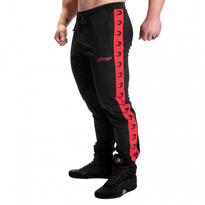 Track Suit Pants, black/red, GASP i gruppen Herrkläder / Byxor & Tights / Träningsbyxor hos Sportgymbutiken.se (GA-220954-995r)