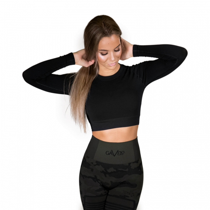 Kolla in Seamless Crop Top, black, Gavelo hos SportGymButiken.se