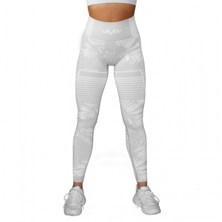 Kolla in Seamless Leggings, light grey floral, Gavelo hos SportGymButiken.se