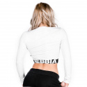 Longsleeve Crop Top, white, Nebbia