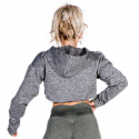 Cropped Hooded Sweatshirt, grey, Nebbia