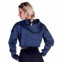 Cropped Hooded Sweatshirt, jeans blue, Nebbia