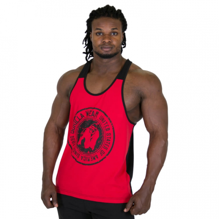 Kolla in Roswell Tank Top, red/black, Gorilla Wear hos SportGymButiken.se