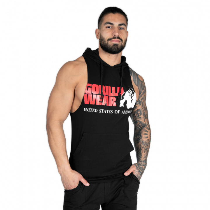 Kolla Rogers Hooded Tank Top, black, Gorilla Wear hos SportGymButiken.se