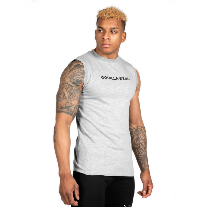 Sorrento Sleeveless T-Shirt, grey, Gorilla Wear i gruppen Herrkläder / Överdelar / Linnen hos Sportgymbutiken.se (GW-90131-800r)