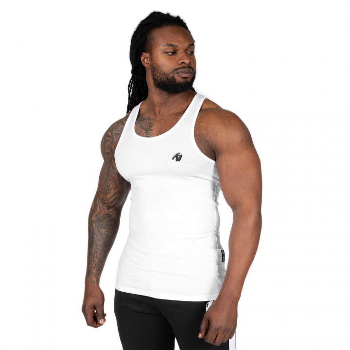 Kolla Adams Stretch Tank Top, white, Gorilla Wear hos SportGymButiken.se