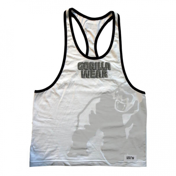 Kolla in Contrast Logo T-Back, white, Gorilla Wear hos SportGymButiken.se