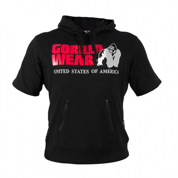 Kolla in Boston Short Sleeve Hoodie, svart, Gorilla Wear hos SportGymButiken.se