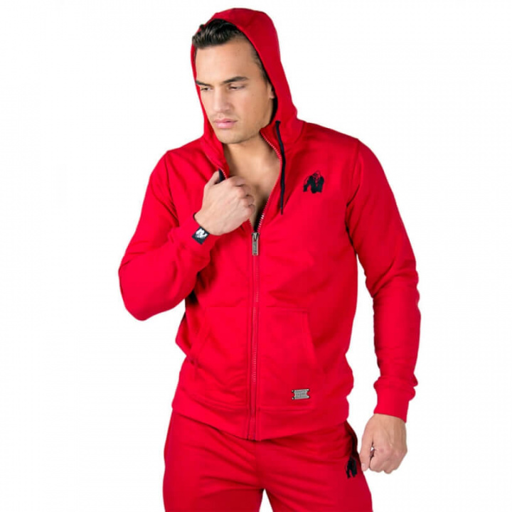 Kolla in Classic Zipped Hoodie, red, Gorilla Wear hos SportGymButiken.se