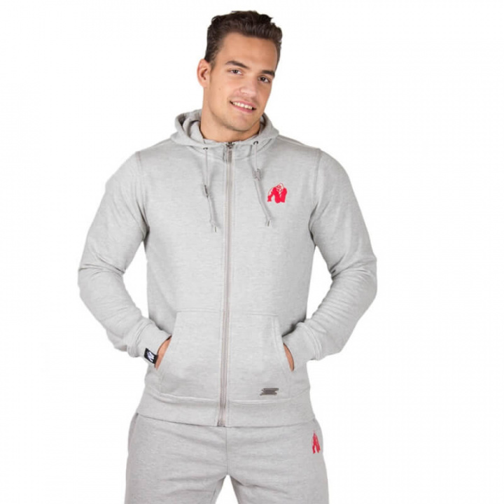 Kolla in Classic Zipped Hoodie, grey, Gorilla Wear hos SportGymButiken.se