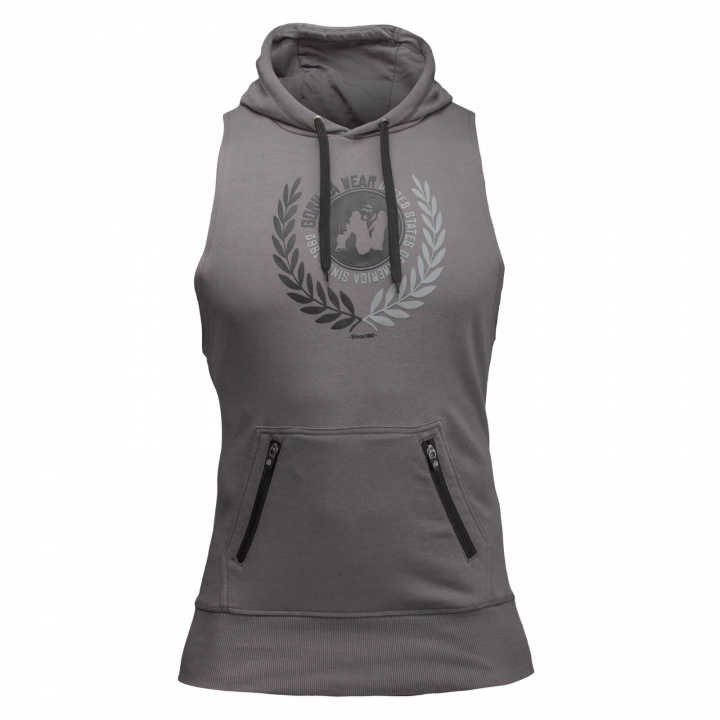 Kolla in Manti Sleeveless Hoodie, grey, Gorilla Wear hos SportGymButiken.se