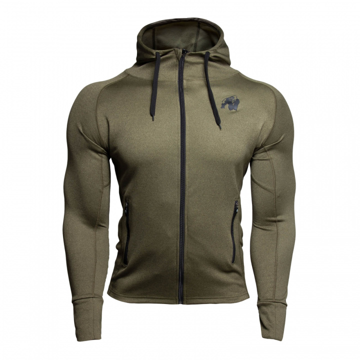 Kolla in Bridgeport Zipped Hoodie, army green, Gorilla Wear hos SportGymButiken.