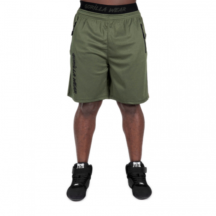 Kolla in Mercury Mesh Shorts, army green/black, Gorilla Wear hos SportGymButiken