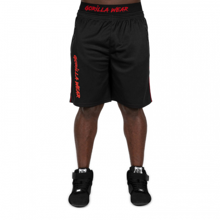 Kolla in Mercury Mesh Shorts, black/red, Gorilla Wear hos SportGymButiken.se