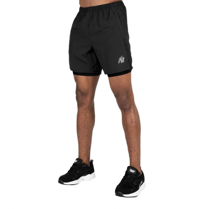 Modesto 2-In-1 Shorts, black, Gorilla Wear i gruppen Herrkläder / Byxor & Tights / Träningsshorts hos Sportgymbutiken.se (GW-91003-900r)