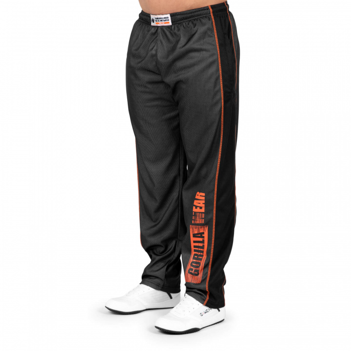 Wallace Mesh Pants, grey/orange, Gorilla Wear i gruppen Herrkläder / Byxor & Tights / Träningsbyxor hos Sportgymbutiken.se (GW-91013-807r)