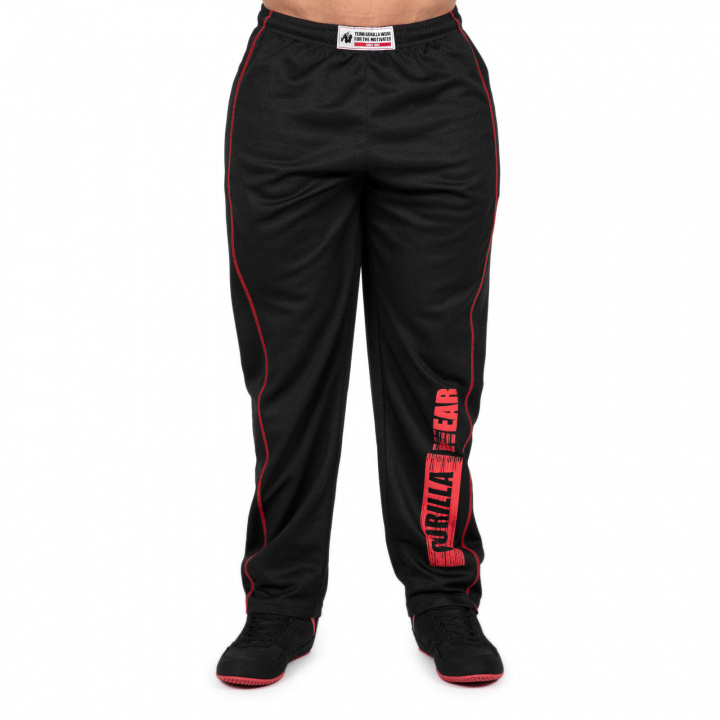 Wallace Mesh Pants, black/red, Gorilla Wear i gruppen Herrkläder / Byxor & Tights / Träningsbyxor hos Sportgymbutiken.se (GW-91013-905r)