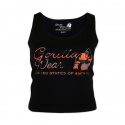 Oakland Crop Tank, black/neon orange camo, Gorilla Wear