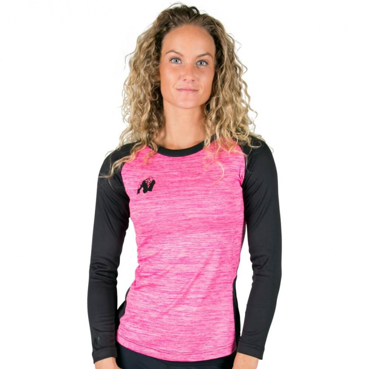 Kolla in Mineola Longsleeve, black/pink, Gorilla Wear hos SportGymButiken.se
