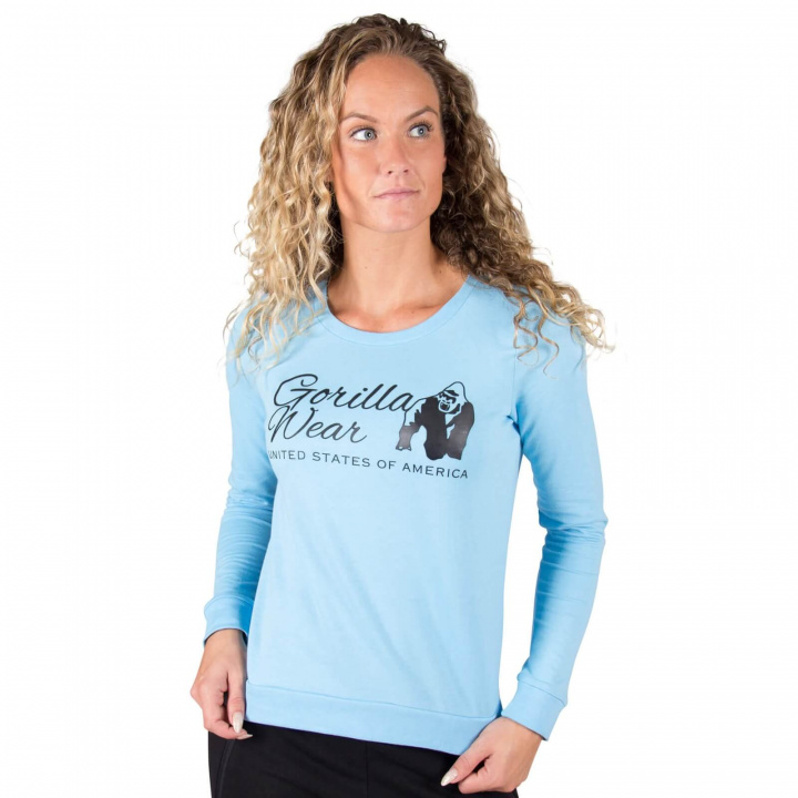 Kolla in Riviera Sweatshirt, light blue, Gorilla Wear hos SportGymButiken.se